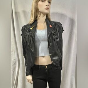 Vintage 80’s  Fringe Leather Jacket small